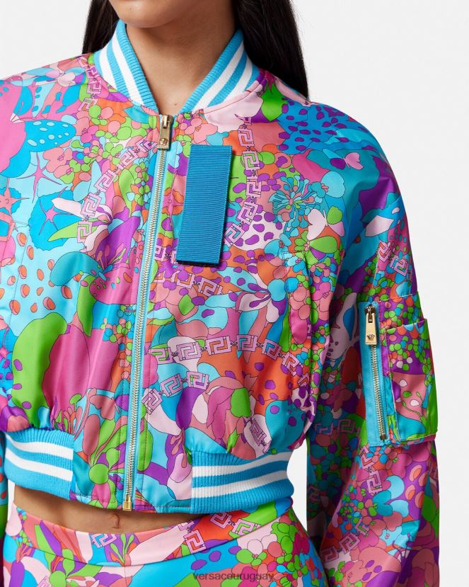 Versace chaqueta bomber corta floral de verano mujer un color ropa H88R0H79