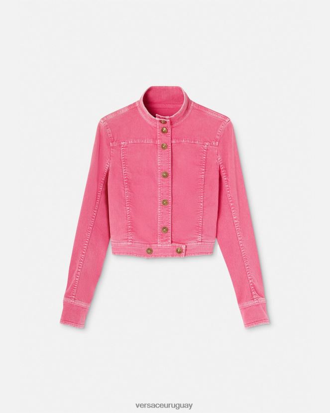 Versace chaqueta vaquera corta mujer fucsia ropa H88R0H2254