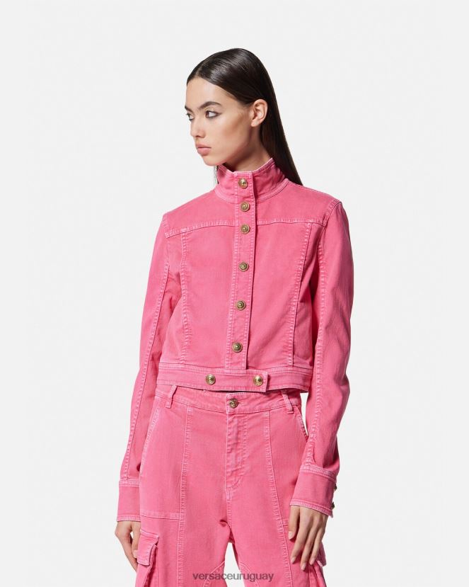 Versace chaqueta vaquera corta mujer fucsia ropa H88R0H2254