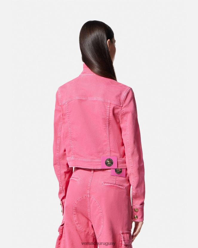 Versace chaqueta vaquera corta mujer fucsia ropa H88R0H2254