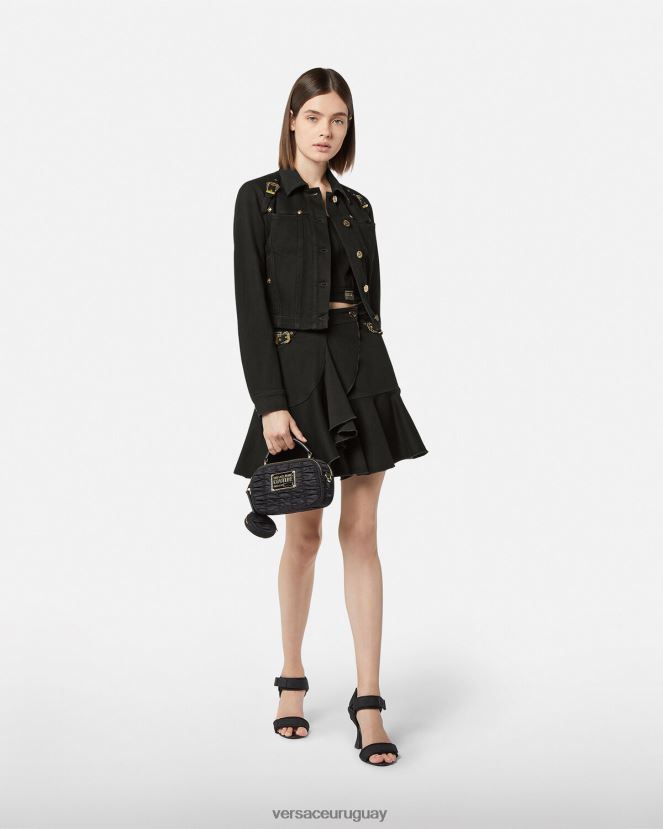 Versace costura barroca 1 chaqueta vaquera mujer negro ropa H88R0H2255