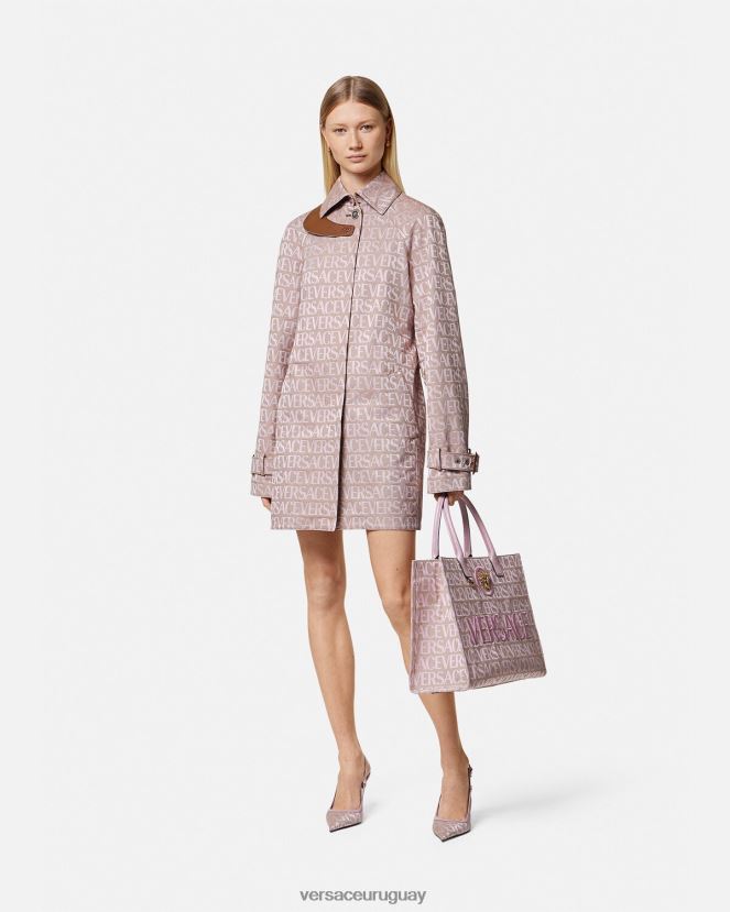 Versace gabardina corta integral mujer rosa y estampado ropa H88R0H83