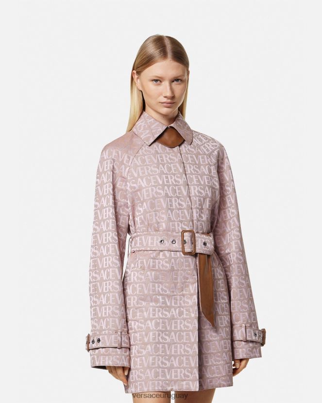 Versace gabardina corta integral mujer rosa y estampado ropa H88R0H83