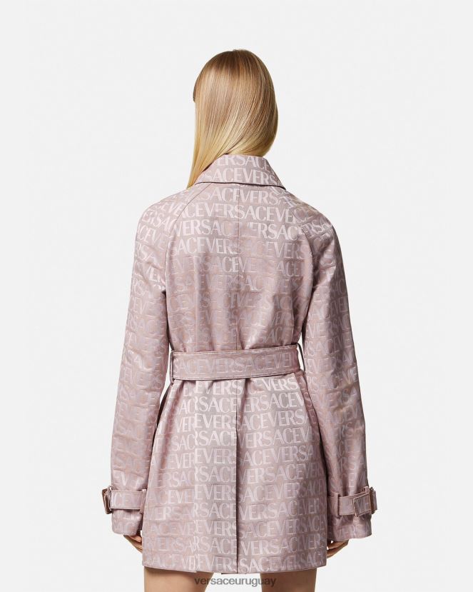Versace gabardina corta integral mujer rosa y estampado ropa H88R0H83