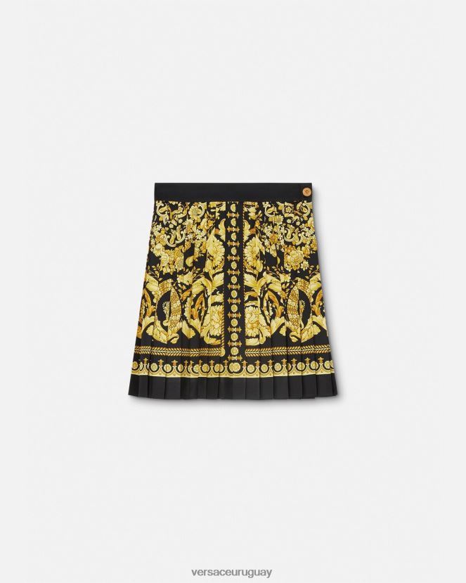 Versace falda barroca de seda plisada mujer imprimir ropa H88R0H170
