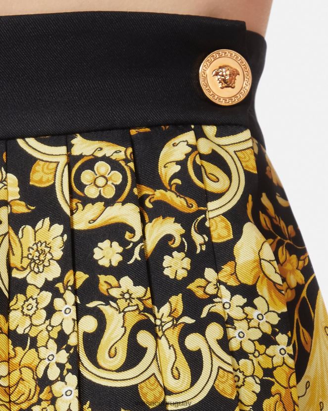 Versace falda barroca de seda plisada mujer imprimir ropa H88R0H170