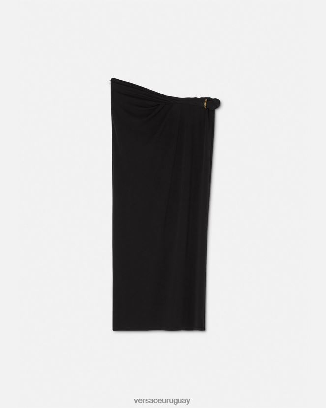 Versace falda lápiz enrollada mujer negro ropa H88R0H185
