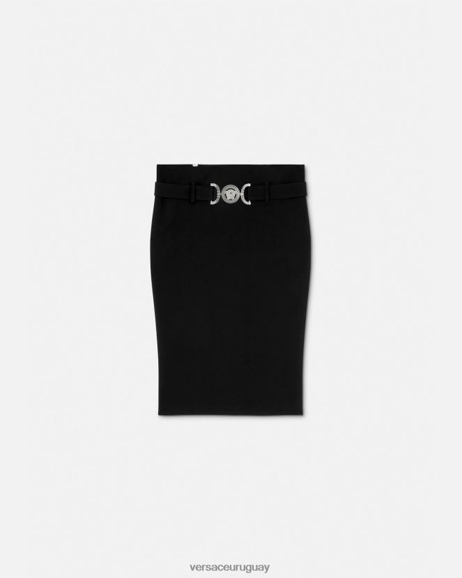 Versace falda midi con medusa '95 mujer negro ropa H88R0H174