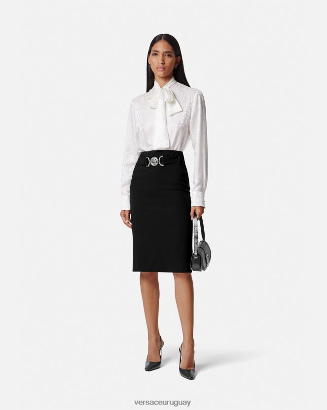 Versace falda midi con medusa \'95 mujer negro ropa H88R0H174