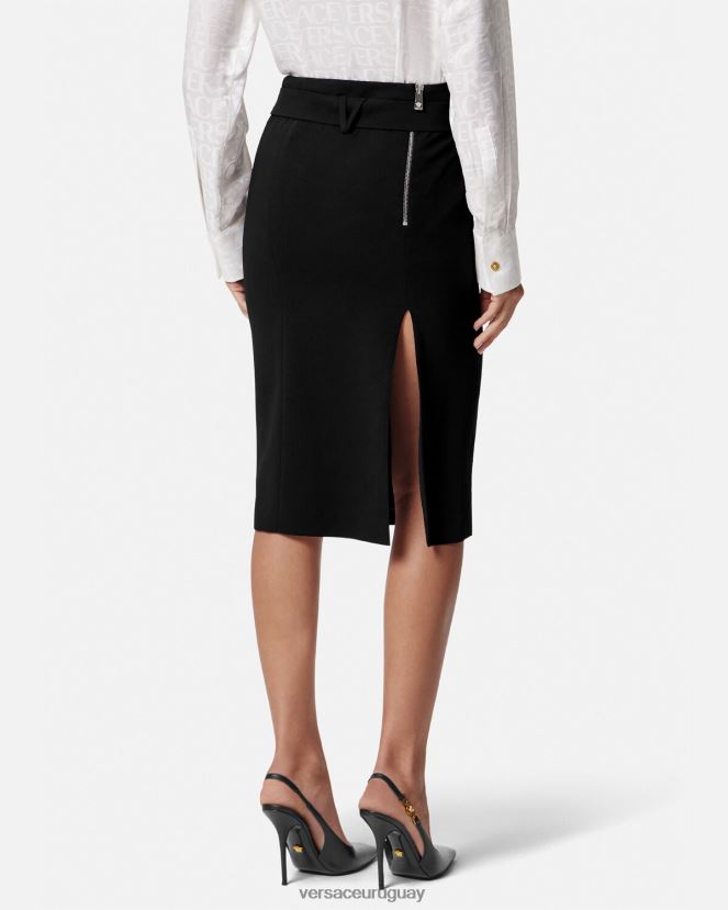 Versace falda midi con medusa \'95 mujer negro ropa H88R0H174