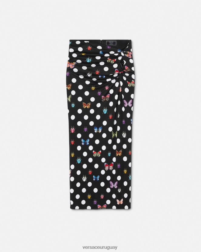 Versace falda midi con nudo de mariposas mujer imprimir ropa H88R0H158