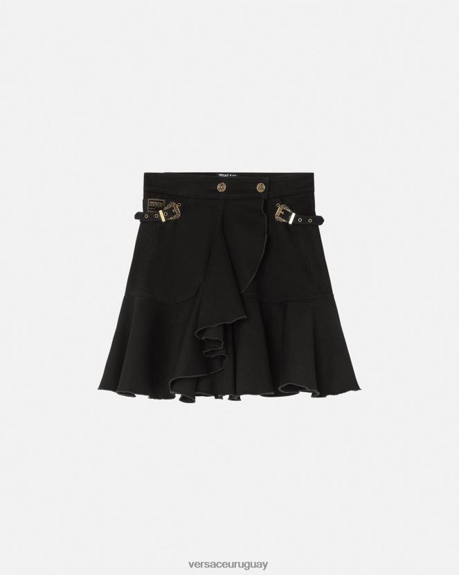 Versace falda vaquera barroca couture1 mujer negro ropa H88R0H2253