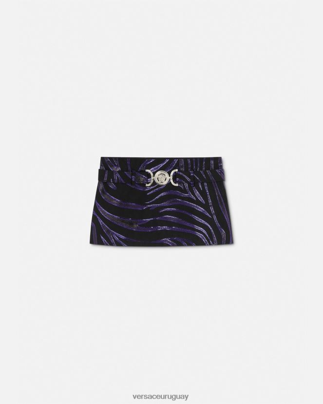 Versace minifalda con estampado de cebra y medusa '95 mujer estampado y violeta ropa H88R0H126
