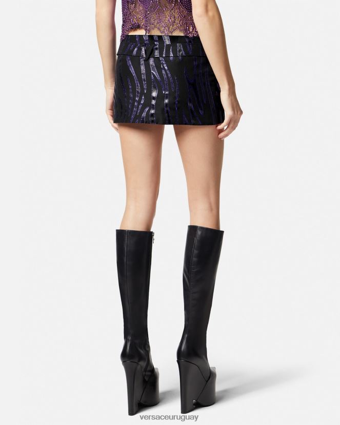Versace minifalda con estampado de cebra y medusa \'95 mujer estampado y violeta ropa H88R0H126