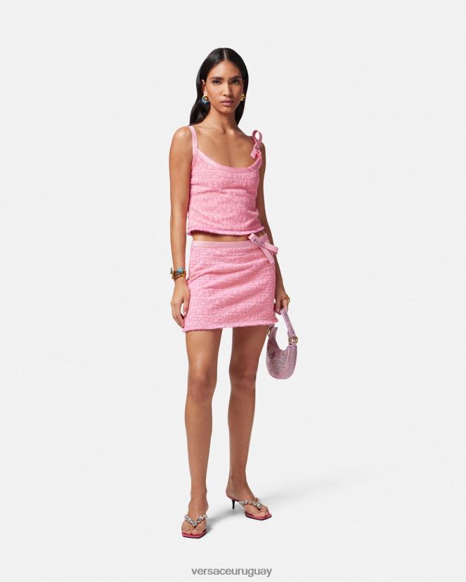 Versace minifalda con imperdible en toda la prenda mujer rosa ropa H88R0H159