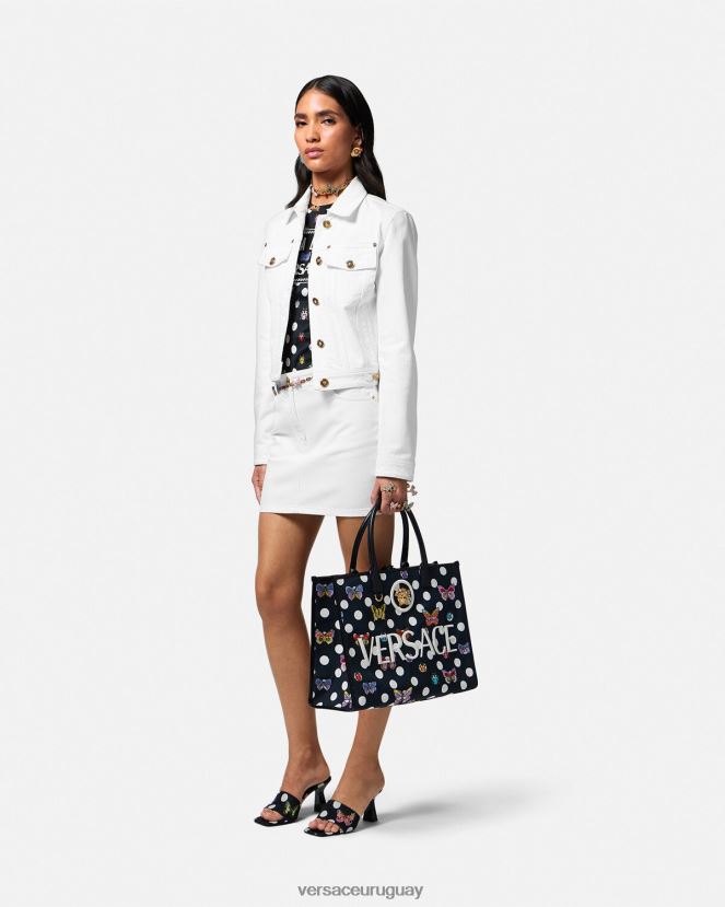 Versace minifalda vaquera con Medusa \'95 mujer blanco ropa H88R0H161