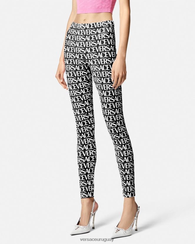 Versace leggings por toda la prenda mujer negro y estampado ropa H88R0H211