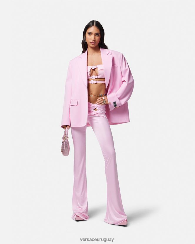Versace pantalones acampanados anudados mujer un color ropa H88R0H122