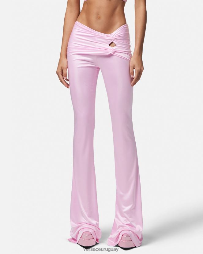 Versace pantalones acampanados anudados mujer un color ropa H88R0H122