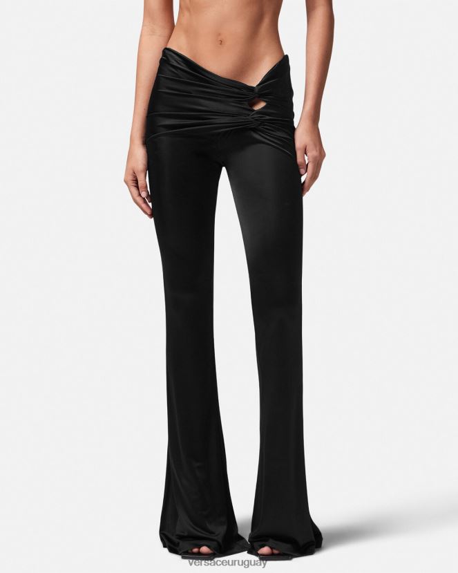 Versace pantalones acampanados anudados mujer un color ropa H88R0H190