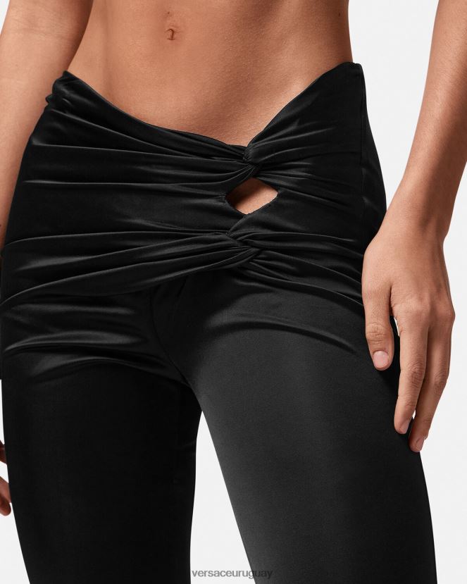 Versace pantalones acampanados anudados mujer un color ropa H88R0H190