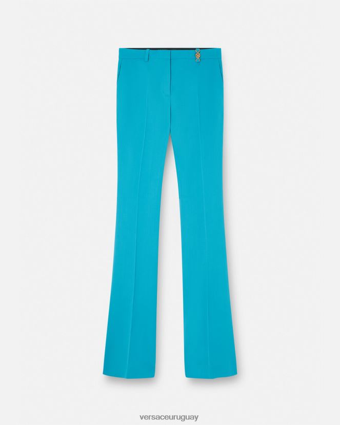 Versace pantalones acampanados de sastre mujer azul claro ropa H88R0H124