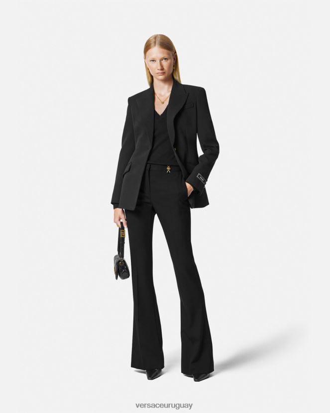 Versace pantalones acampanados de sastre mujer negro ropa H88R0H119