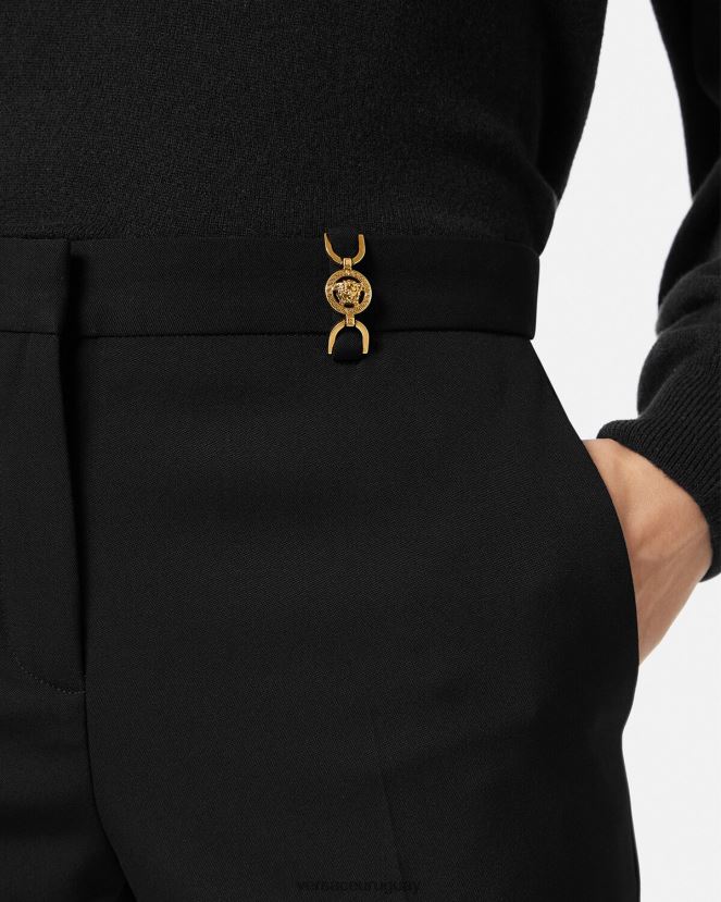 Versace pantalones acampanados de sastre mujer negro ropa H88R0H119