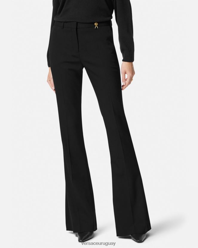 Versace pantalones acampanados de sastre mujer negro ropa H88R0H119