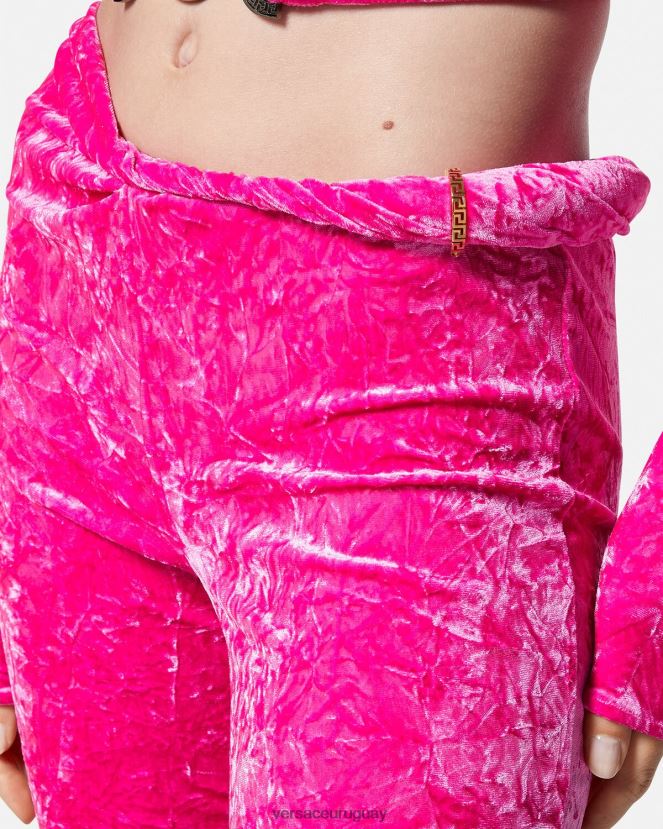 Versace pantalones acampanados de terciopelo enrollados mujer fucsia ropa H88R0H215