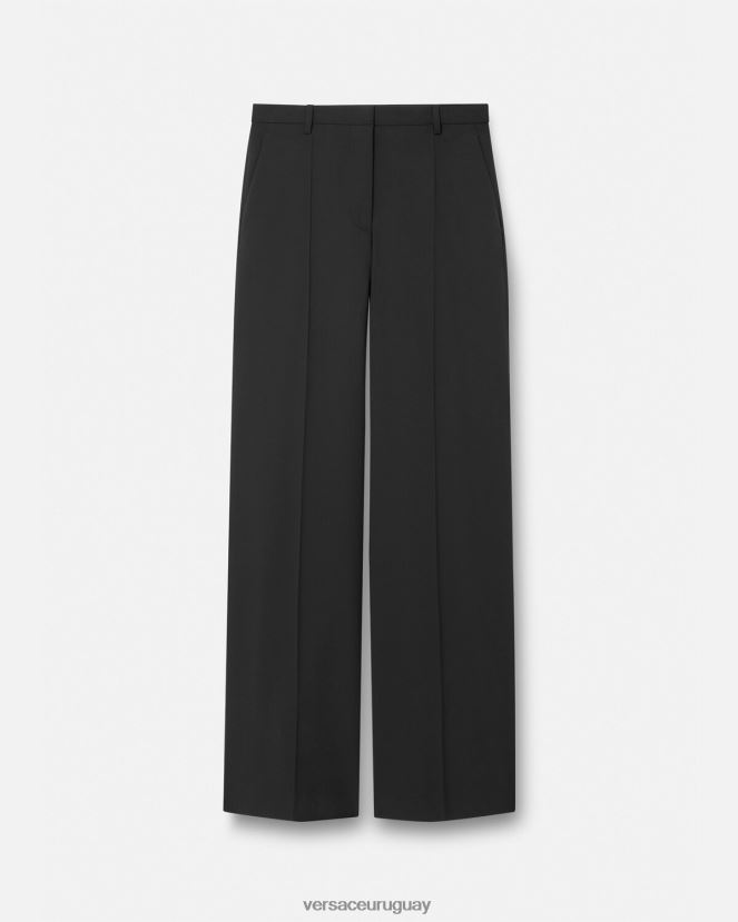 Versace pantalones anchos mujer negro ropa H88R0H202