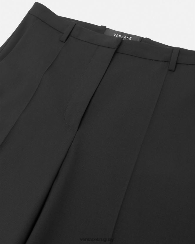 Versace pantalones anchos mujer negro ropa H88R0H202