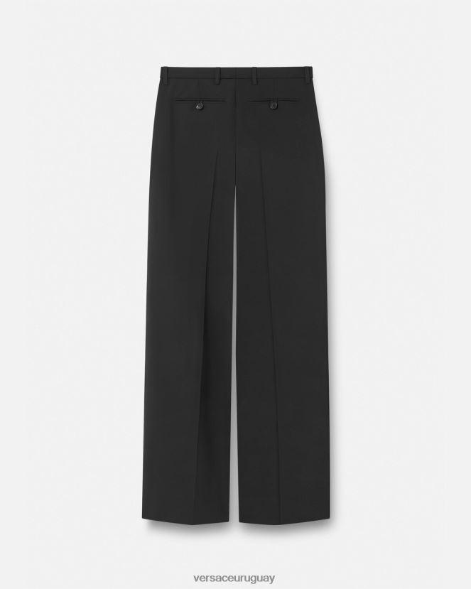 Versace pantalones anchos mujer negro ropa H88R0H202