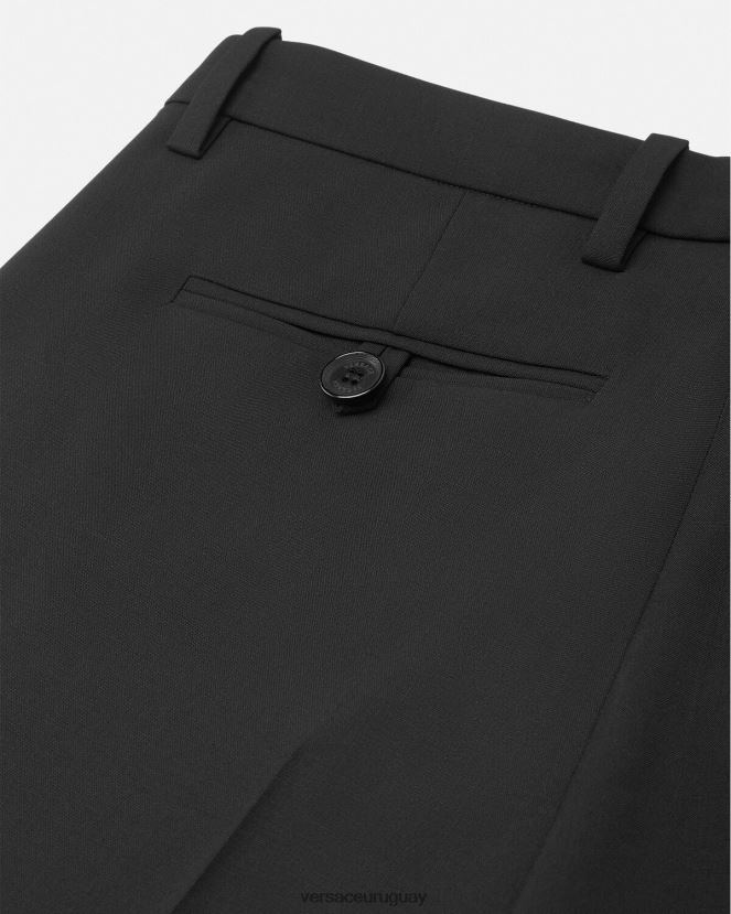 Versace pantalones anchos mujer negro ropa H88R0H202