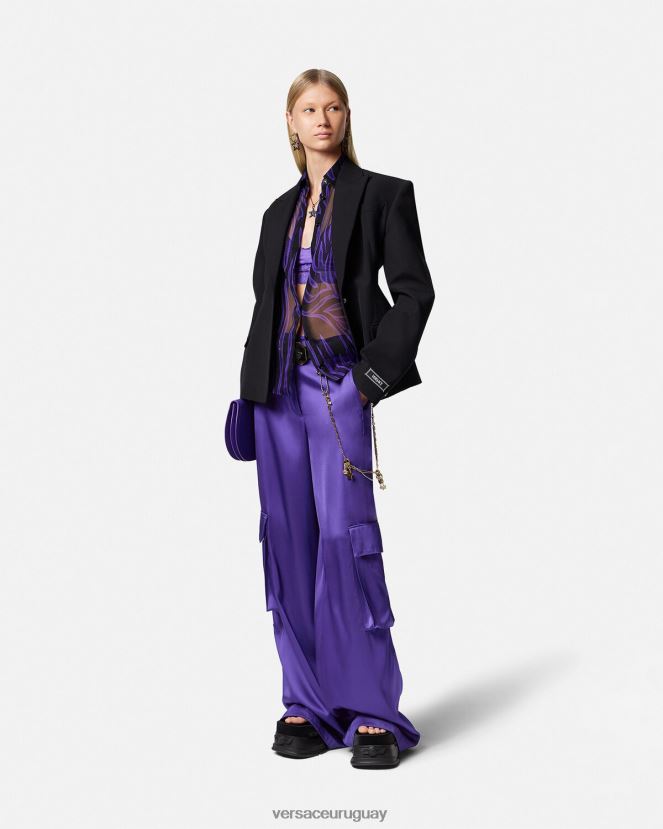 Versace pantalones cargo anchos mujer Violeta ropa H88R0H210