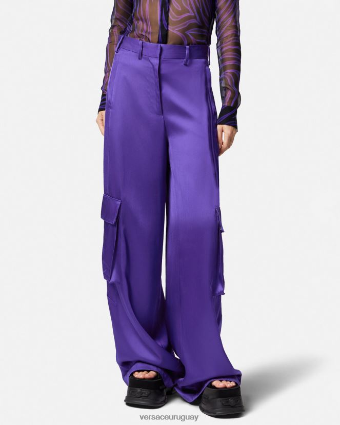 Versace pantalones cargo anchos mujer Violeta ropa H88R0H210