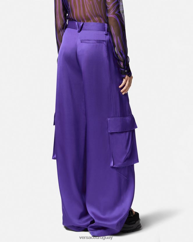 Versace pantalones cargo anchos mujer Violeta ropa H88R0H210
