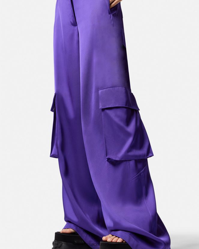 Versace pantalones cargo anchos mujer Violeta ropa H88R0H210