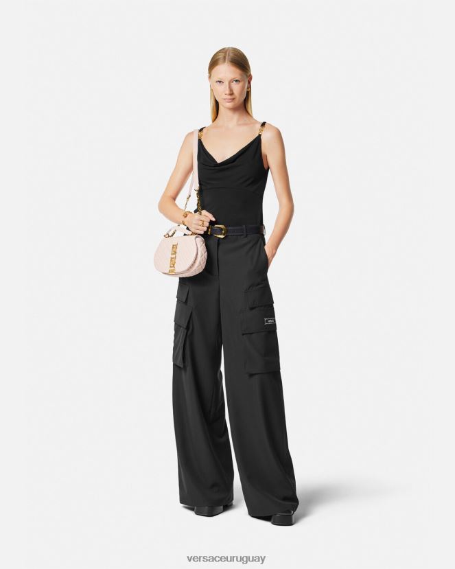 Versace pantalones cargo anchos mujer negro ropa H88R0H204