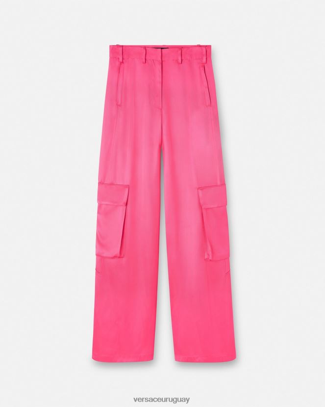 Versace pantalones cargo anchos mujer rosa ropa H88R0H209