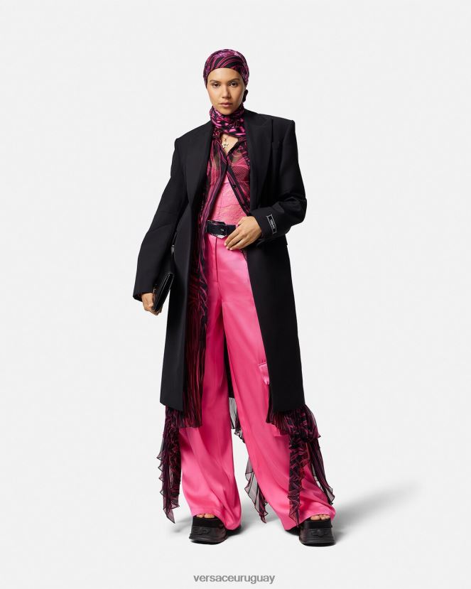 Versace pantalones cargo anchos mujer rosa ropa H88R0H209