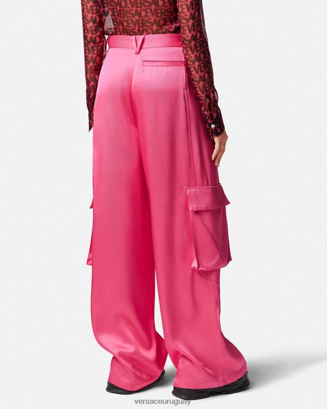 Versace pantalones cargo anchos mujer rosa ropa H88R0H209