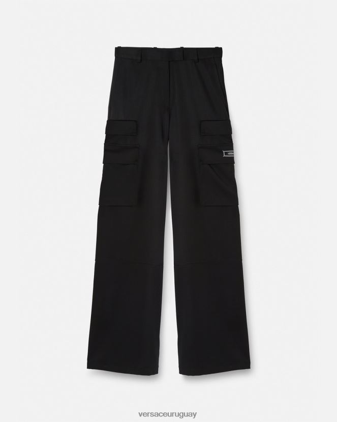 Versace pantalones cargo con logo mujer negro ropa H88R0H201