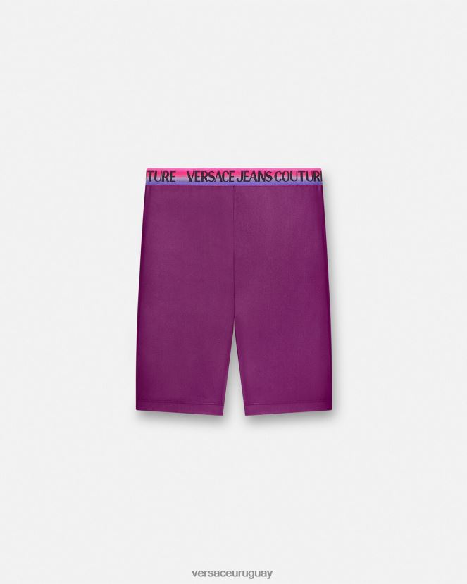 Versace pantalones cortos de ciclismo con logo mujer Violeta ropa H88R0H2242