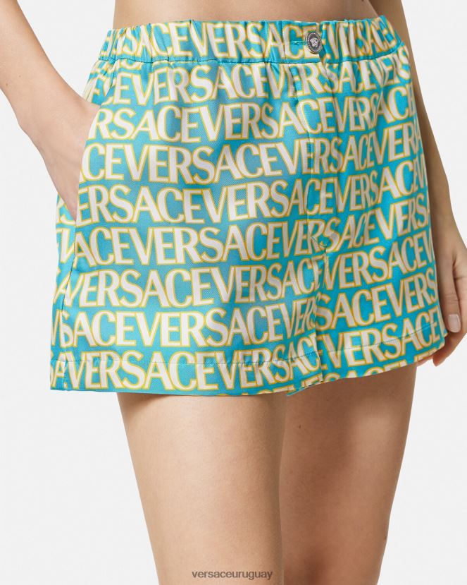 Versace pantalones cortos de seda mujer imprimir ropa H88R0H191