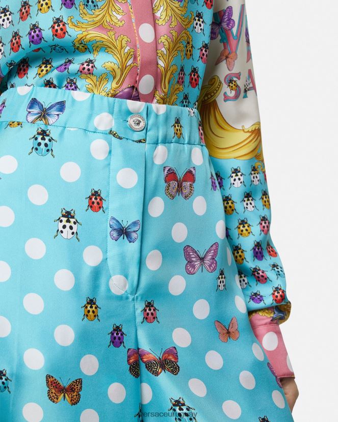 Versace pantalones de seda mariposas mujer imprimir ropa H88R0H196