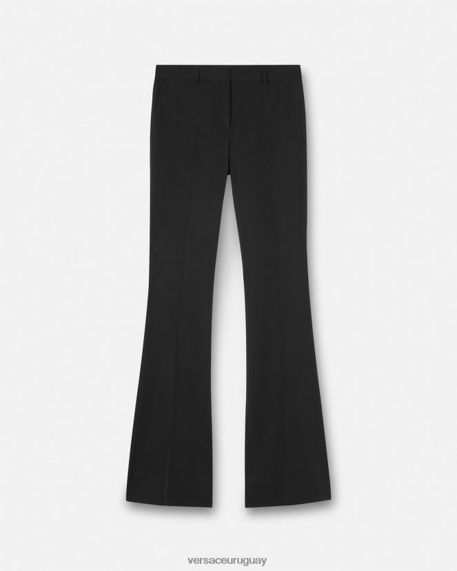 Versace pantalones formales acampanados mujer negro ropa H88R0H205