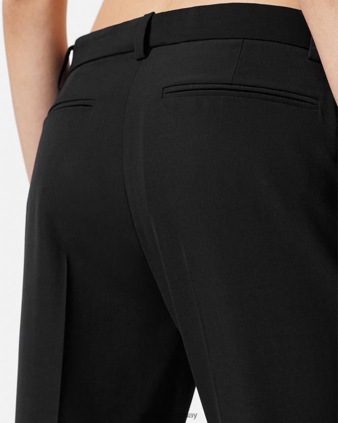 Versace pantalones formales acampanados mujer negro ropa H88R0H205