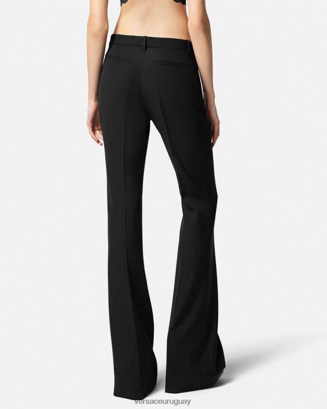 Versace pantalones formales acampanados mujer negro ropa H88R0H205