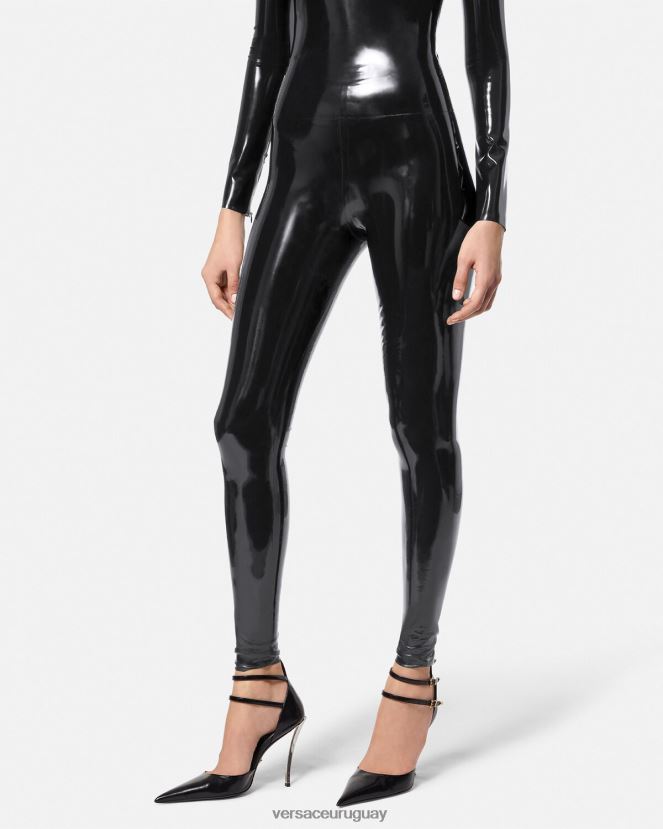 Versace polainas de látex mujer negro ropa H88R0H203